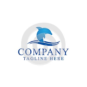 Dolphin wave icon design element