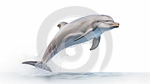 A dolphin on white background, is an aquatic mammal within the infraorder Cetacea