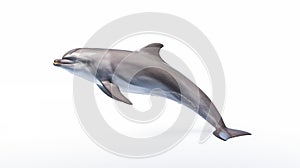 A dolphin on white background, is an aquatic mammal within the infraorder Cetacea