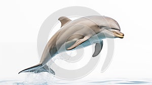 A dolphin on white background, is an aquatic mammal within the infraorder Cetacea