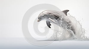 A dolphin on white background, is an aquatic mammal within the infraorder Cetacea