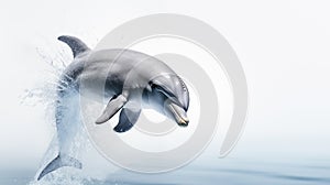 A dolphin on white background, is an aquatic mammal within the infraorder Cetacea