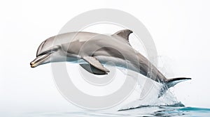 A dolphin on white background, is an aquatic mammal within the infraorder Cetacea