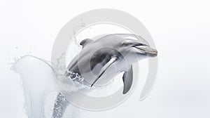 A dolphin on white background, is an aquatic mammal within the infraorder Cetacea