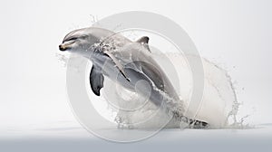 A dolphin on white background, is an aquatic mammal within the infraorder Cetacea