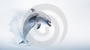 A dolphin on white background, is an aquatic mammal within the infraorder Cetacea