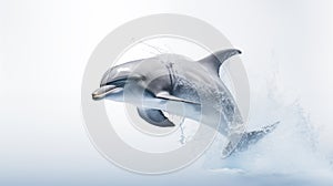 A dolphin on white background, is an aquatic mammal within the infraorder Cetacea