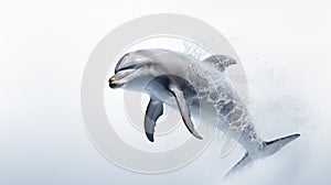 A dolphin on white background, is an aquatic mammal within the infraorder Cetacea