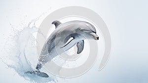 A dolphin on white background, is an aquatic mammal within the infraorder Cetacea