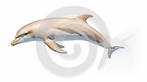 A dolphin on white background, is an aquatic mammal within the infraorder Cetacea