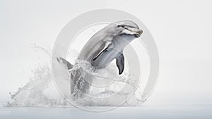 A dolphin on white background, is an aquatic mammal within the infraorder Cetacea