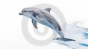 A dolphin on white background, is an aquatic mammal within the infraorder Cetacea