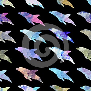 Dolphins on the abstract background.