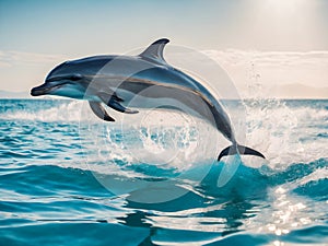 Dolphins jumping out of the water