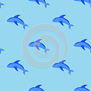 Dolphins seamless pattern