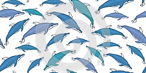 Dolphins seamless pattern