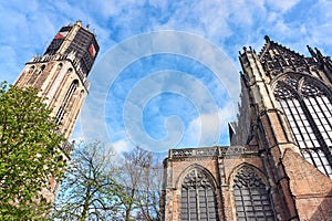 Dom Church and Dom Tower in Utrecht The Netherlands