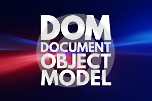 DOM - Document Object Model acronym, technology concept background