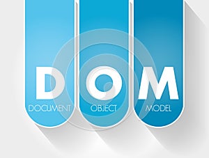 DOM - Document Object Model acronym, technology concept background