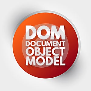 DOM - Document Object Model acronym, technology concept background