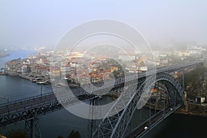 The Dom Luis I Bridge across the River Douro in Porto