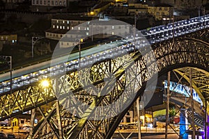 Dom Luis I Bridge over Douro river in Porto, Portugal