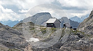 Dom Valentina Stanica mountain hut near Triglav in Julian Alps photo