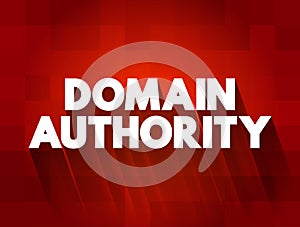 Domain Authority text quote, concept background