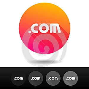 Domain com sign button on white background