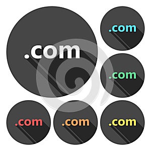Domain COM sign icon. Top-level internet domain