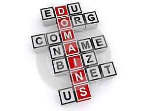 Domain edu com org name biz net us on white