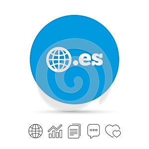 Domain ES sign icon. Top-level internet domain.