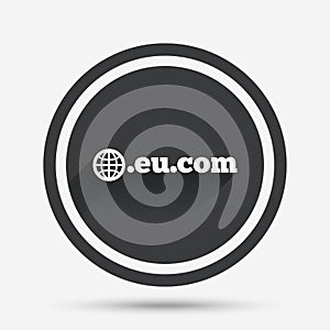 Domain EU.COM sign icon. Internet subdomain.