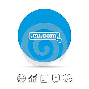 Domain EU.COM sign icon. Internet subdomain.