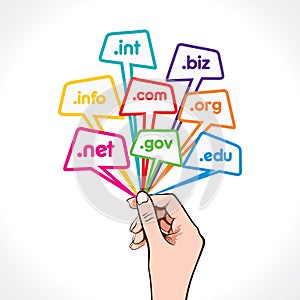 Domain name in hand