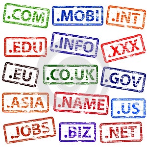 Domain name rubber stamps