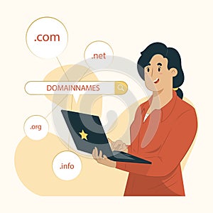 Domain names concept illustration
