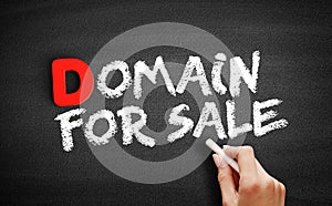 Domain for Sale text on blackboard