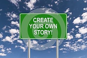 Create your own story road sign