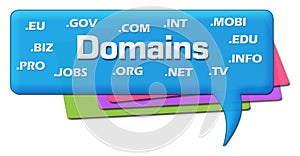 Domains Word Cloud Colorful Comment Symbol