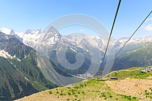 Dombay, mountainous territory, ski resort and nature reserve of the North Caucasus in Karachay-Cherkessia, Russia