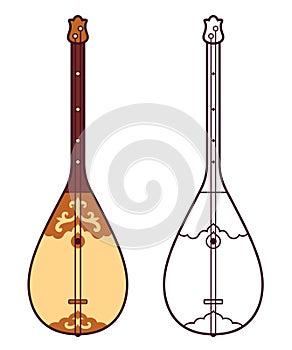 Dombra traditional Kazakh musical instrument