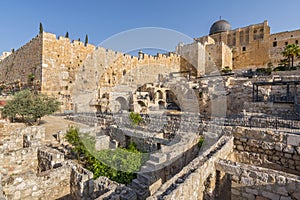 Dome of Al Aqsa Mosque in Old City of Jerusalem, Israel.