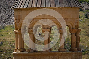 Dome of the Astvatsatsin church of Noravank complex in Amaghu Valley, Vayots Dzor Province, Armenia