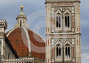 Dome of Brunelleschi and the Giottos Bell tower of the Cathedral photo