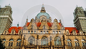 Dome of the building of the new city hall in the city of Hannover, Germany