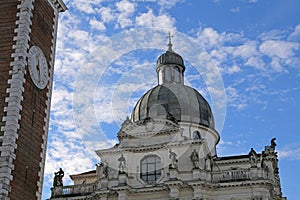 Dome and campanile of Basilica di Monte Berico in Vicenza in Italy photo