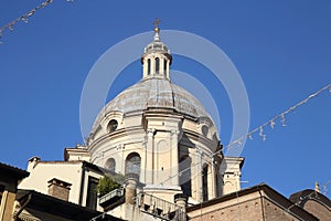 dome of the cathedral in historic old town of Mantova, Italy