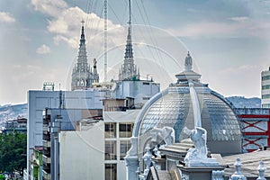 Dome and cathedral`s towers. Guayaquil