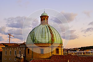 Dome of Cathedral sunset Ancona Italy